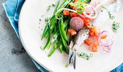 Salade de jeunes harengs aux haricots verts