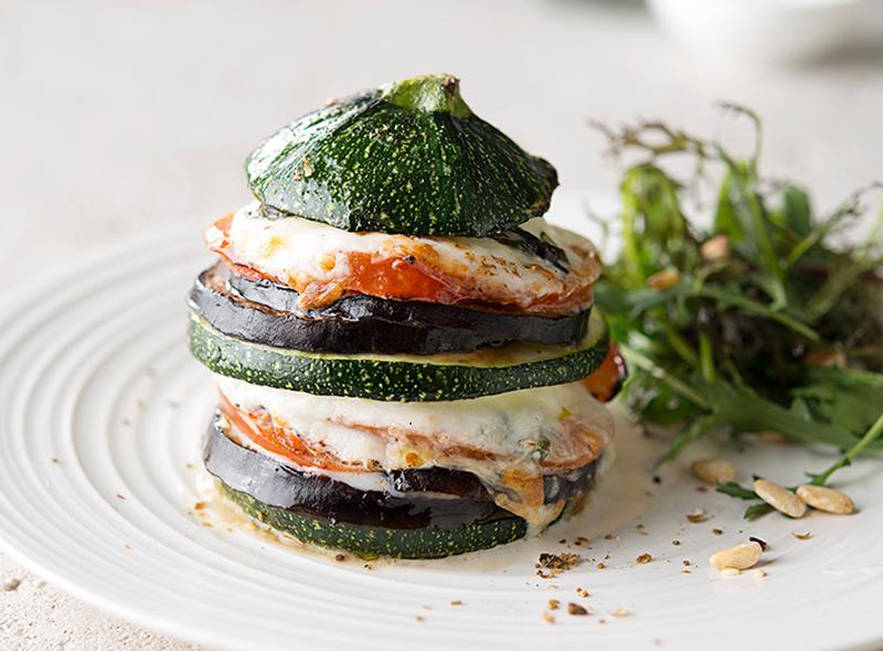 Tourelles D Aubergine Courgette Tomate Et Mozzarella